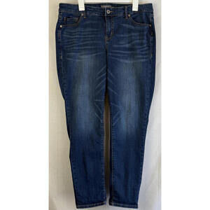 Torrid Boyfriend Straight Jeans Vintage Stretch Dark Wash Blue Denim Size 14 T